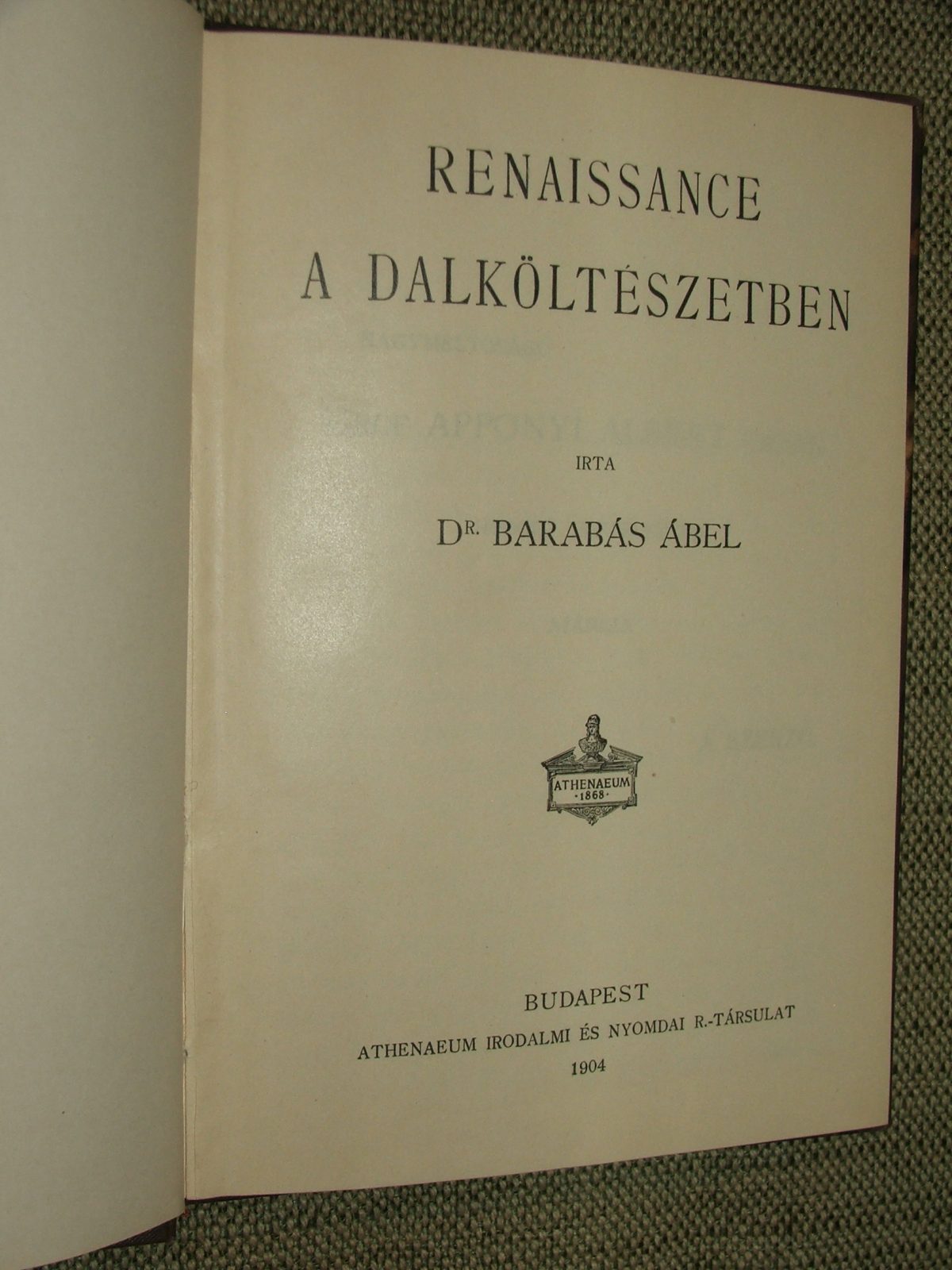 BARABÁS Ábel: Renaissance a dalköltészetben